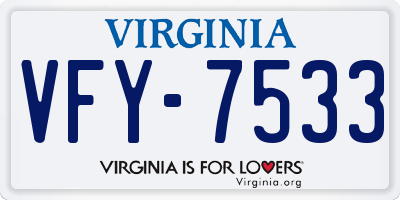 VA license plate VFY7533