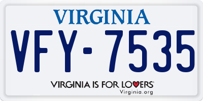 VA license plate VFY7535