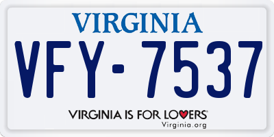 VA license plate VFY7537