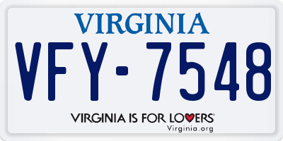 VA license plate VFY7548