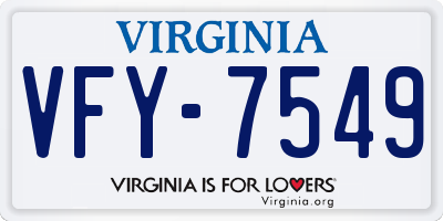 VA license plate VFY7549