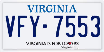 VA license plate VFY7553