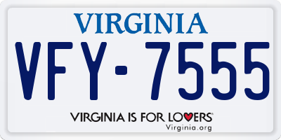 VA license plate VFY7555