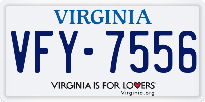VA license plate VFY7556