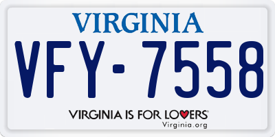 VA license plate VFY7558