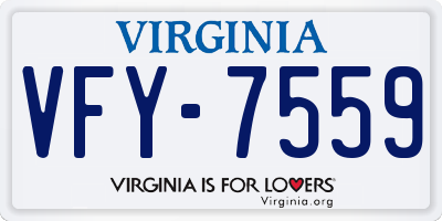 VA license plate VFY7559