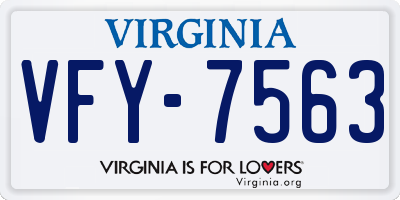 VA license plate VFY7563