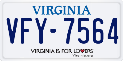 VA license plate VFY7564