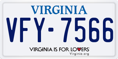VA license plate VFY7566