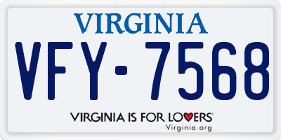 VA license plate VFY7568