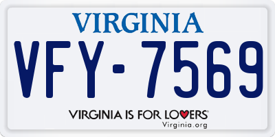 VA license plate VFY7569
