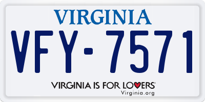 VA license plate VFY7571