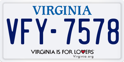 VA license plate VFY7578
