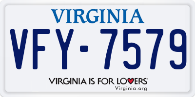 VA license plate VFY7579