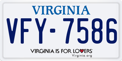 VA license plate VFY7586
