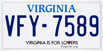 VA license plate VFY7589
