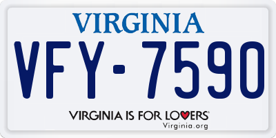 VA license plate VFY7590