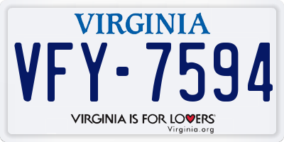 VA license plate VFY7594