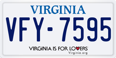 VA license plate VFY7595