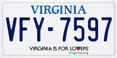 VA license plate VFY7597