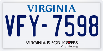 VA license plate VFY7598