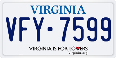 VA license plate VFY7599