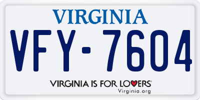 VA license plate VFY7604