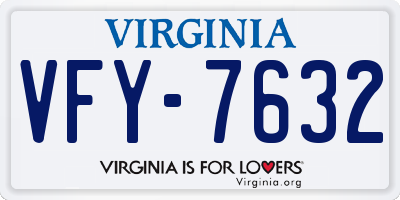 VA license plate VFY7632