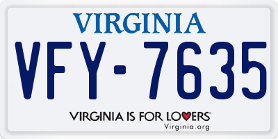 VA license plate VFY7635