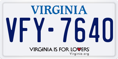 VA license plate VFY7640