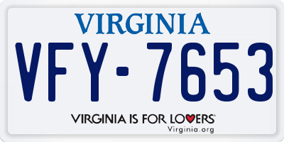 VA license plate VFY7653