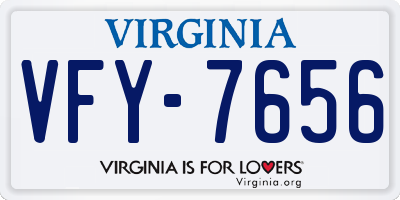 VA license plate VFY7656