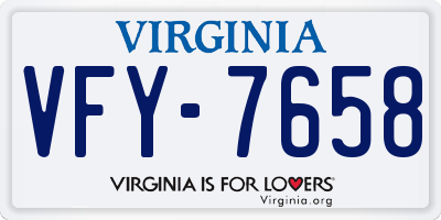 VA license plate VFY7658