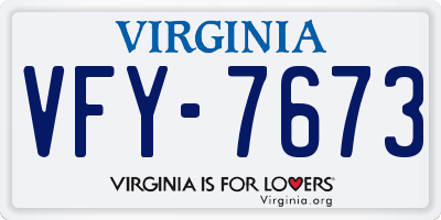 VA license plate VFY7673