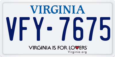 VA license plate VFY7675