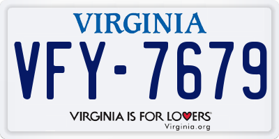 VA license plate VFY7679