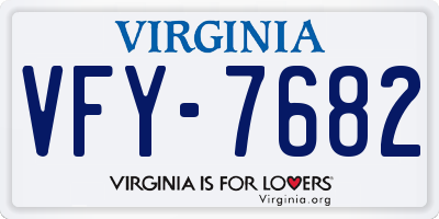 VA license plate VFY7682