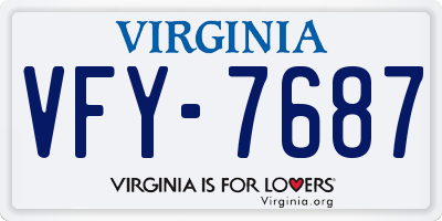 VA license plate VFY7687