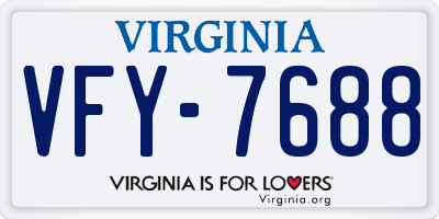 VA license plate VFY7688