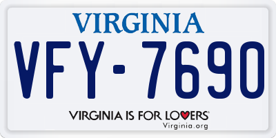 VA license plate VFY7690