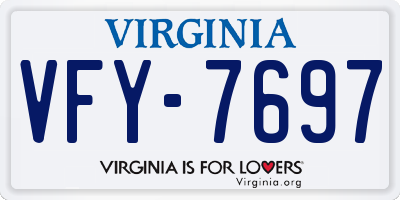 VA license plate VFY7697