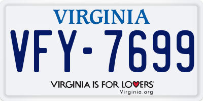 VA license plate VFY7699