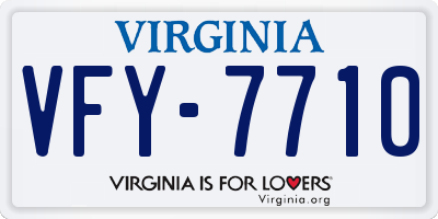 VA license plate VFY7710