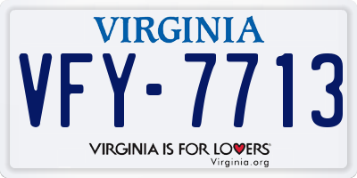 VA license plate VFY7713
