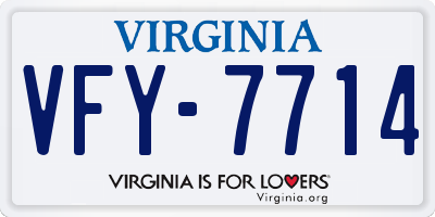 VA license plate VFY7714