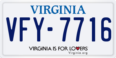 VA license plate VFY7716