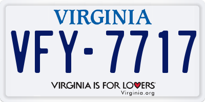 VA license plate VFY7717