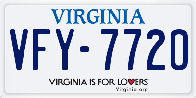 VA license plate VFY7720