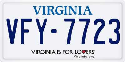 VA license plate VFY7723