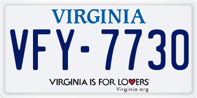 VA license plate VFY7730